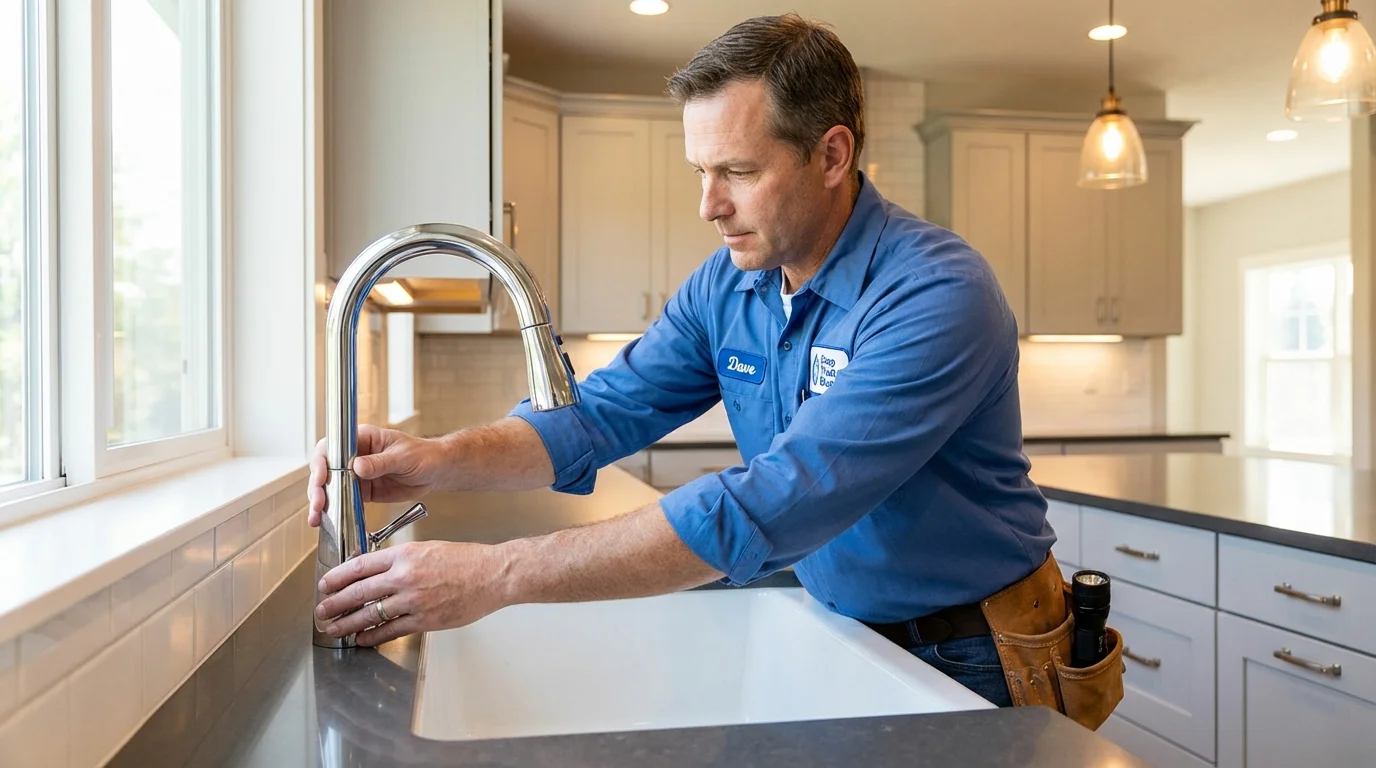 Kitchen faucet installation by Johns Plumbing LLC in Newfield